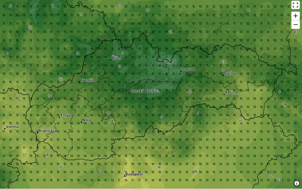 VE K MAPA Ochladenia Niektor Slovensk Dom cnosti Aj Zak ria Leto 