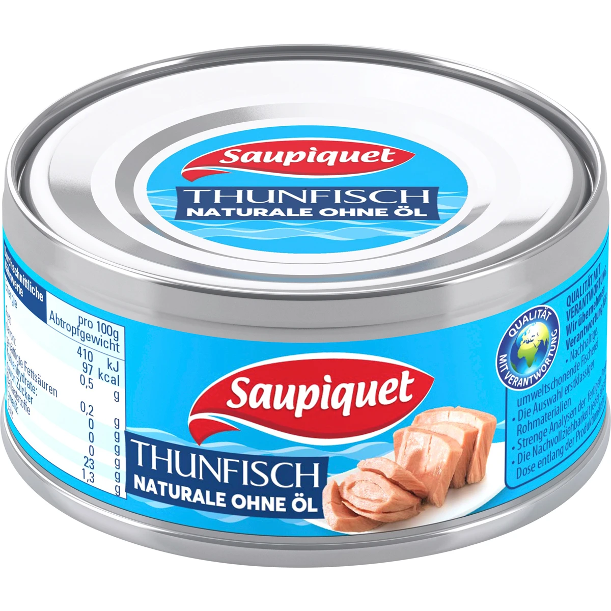 Saupiquet Thunfish Naturale ohne Öl.